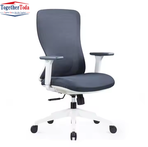 Chaise de bureau pivotante ergonomique moderne bleue en maille rembourrée, idéale pour les bureaux et les salles de réunion - Product Image 6
