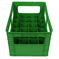 JOIN Caisse de rangement pour 24 bouteilles, caisse à bouteilles en plastique empilable personnalisée pour le lait