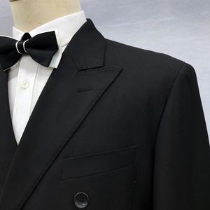 2024 abito da uomo <span class=keywords><strong>doppiopetto</strong></span> <span class=keywords><strong>nero</strong></span> da uomo autunno abito a righe di alta qualità moda moda abito da sposa da uomo - Product Image 3