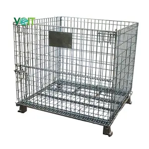 Heavy Duty Warehouse Stackable Industrial Wire Metal Mesh Containers