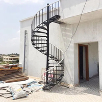 Conception d'escalier en colimaçon d'escaliers personnalisés modernes extérieurs noirs de revêtement de poudre de Foshan