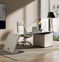 Bureau de rock minimaliste italien étude moderne simple maison bureau d'ordinateur en forme de L bibliothèque intégrée lumière bureau de luxe