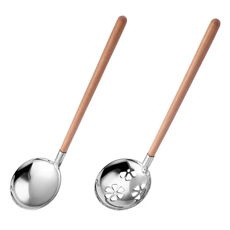 Prodotti Best Seller Online nuovo Design accessori da cucina utensile da cucina cucchiaio da minestra grande in acciaio inossidabile per pentola calda