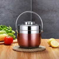 Nouvelle boîte à lunch en acier inoxydable 304 Double couche isolée Tiffin Pot Lunch Container Anti-Spill Vacuum