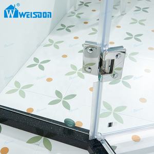 Porte de douche en verre trempé en acier inoxydable à charnière sans cadre pour salle de douche Weisdon Chrome Diamond - Product Image 6