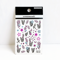 Pegatinas 3D para Uñas con Relieve, Diseño de Leopardo, Purpurina y Estrellas, Calcomanías para Manicura, Venta al por Mayor