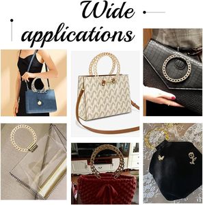 PH Pandahall Pcs Chain Bag Handle Colors Metal <b>Purse</b> Handles Handbag Semicircle Handbag Handle PU Leather <b>Purse</b> Handles Replacem - Product Image 6