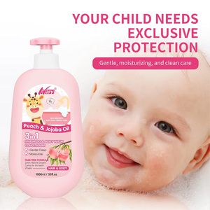 Gel de Ducha, Champú y Acondicionador 3 en 1 para Bebés Nary OEM/ODM, 1L, Aroma a Melocotón y Aceite de Jojoba, No Irrita, Sin Lágrimas, Seguro - Product Image 4