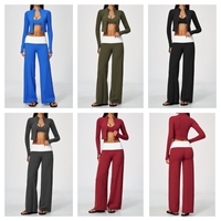 Ensemble de sport décontracté 3 pièces pour femme, disponible en grandes tailles : veste à manches longues avec fermeture éclair, soutien-gorge de sport et pantalon large