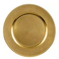 Vente en gros d'assiettes en plastique-noir, or, argent-décorations de mariage et de dîner