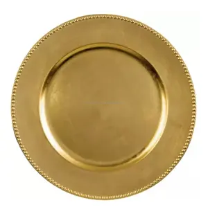 Barato atacado plástico preto ouro prata carregador placas casamento decoração a granel carregadores para jantar placas