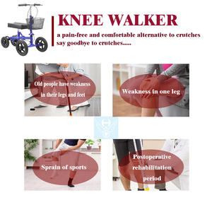 Scooter à quatre <span class=keywords><strong>roues</strong></span> <span class=keywords><strong>tout</strong></span>-<span class=keywords><strong>terrain</strong></span> pour personnes handicapées, marcheur à genoux pour personnes âgées, aide à la marche, rééducation pour adultes, fournitures de thérapie - Product Image 3