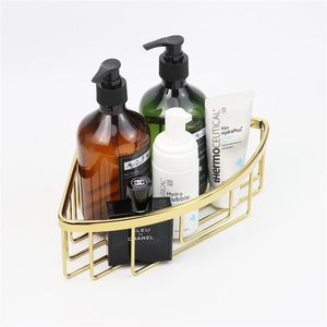 Étagère d'angle de salle de bain triangulaire en alliage de zinc, sans perçage, à poser sur comptoir, pour lavabo - Product Image 2