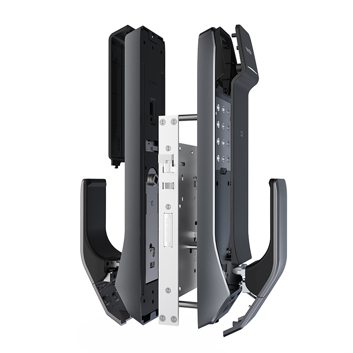 A2c Biometric Fingerprint Lock Self Locking Automatic Push Pull Smart Door Lock