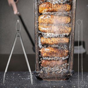 Juego de herramientas para parrilla de barbacoa de acero inoxidable, kit de barbacoa con pinzas de mango largo, cuchara ranurada, cepillo, brochetas y herramientas de limpieza para parrilla Kamado - Product Image 3