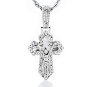 Custom Spiked Nail VVS Moissanite <b>Crown</b> Of Thorns Pendants 925 <b>Silver</b> Edgy Iced Bling Medallion GRA Pass Tester B2B Maker - Product Image 6