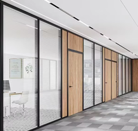 Cloison de séparation insonorisée en aluminium et acier inoxydable à double vitrage creux, design moderne pour intérieur de bureau