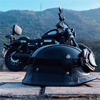 Casque de moto électrique transfrontalier dédié, à batterie, style rétro allemand, coque ABS, visière à rebord, unisexe