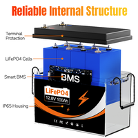 Batterie au lithium LiFePO4 12V 300Ah avec BMS 100A intégré, 3600Wh, cycle profond, pour camping-car, moteur de pêche à la traîne, système solaire hors réseau