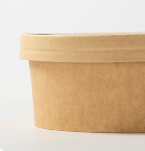 Pabrik grosir mangkuk kertas Kraft sekali pakai dengan tutup untuk sup panas pengemasan makanan cepat saji - Product Image 6