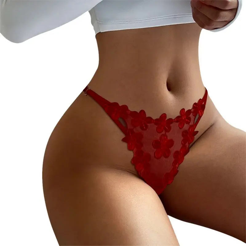 Breathable Comfortable Ladies Panties Large Backless Matching Panties Sexy Thin Belt Full Lace Thin Thong Underwear