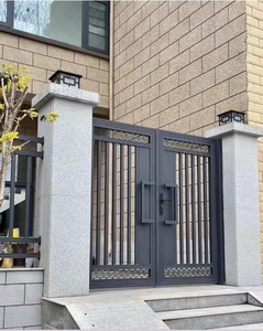 Puerta de Villa de Aluminio Grabada con Láser de Lujo, Puerta de Entrada Decorativa Vertical con Forma Especial Personalizada y Tallada con Láser - Product Image 2