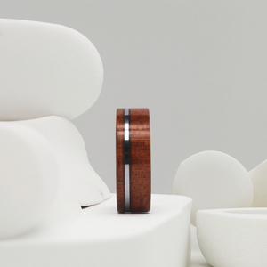 Người đàn ông của kỳ lạ gỗ cứng Inlay <span class=keywords><strong>Tungsten</strong></span> Dải Wedding Band Ring cho món quà đính hôn Đảng kỷ niệm - Product Image 2