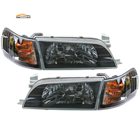Couvre-phare de voiture noir, feux de coin avant, feux de signalisation, phare pour Toyota Corolla AE101 AE100 1995-1999