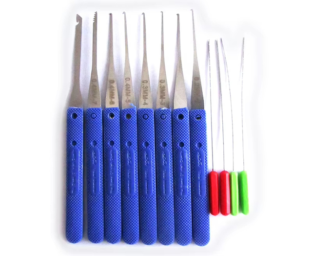 Locksmith Broken Key Extractor Set Klom Blue 12pcs Extractor Tools and Huk Black 12pcs Extractor Tools Free Shipping