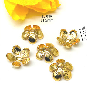 18K Plaqué Or <span class=keywords><strong>Laiton</strong></span> Cuivre Filigrane Entretoise Creux Fleur Perle Caps Embouts pour Bijoux Or Bijoux Résultats Composants - Product Image 5