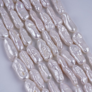 Collier de perles de culture d'eau douce blanches Zhuji en gros, 7-9 mm, irrégulières, naturelles, semi-finies, offre spéciale DIY - Product Image 3