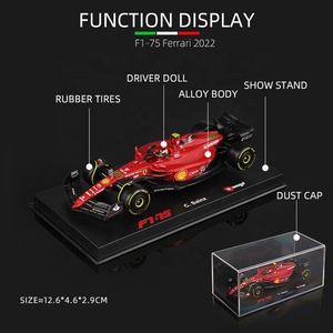 Bburago 1:43 2024 F1 Công thức 1 F1-75 # Mô hình xe hợp kim Sainz Leclerc độc quyền đua xe hạng nhất 55 chiếc, đồ chơi đúc kim loại W14 RB20 SF-24 MCL60 F1 - Product Image 3