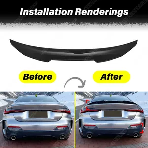 StarNav Pour Série 4 G22 430i G82 M4 2021 2022 2023 2024 Aileron arrière de voiture style PSM, plaque de spoiler, décoration d'aile fixe - Product Image 2