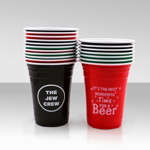 Wholesale <strong>Custom</strong> Logo 16 Oz Blue Black Yellow Green Red Disposable Plastic Party Cup Double Color Plastic Cup for Drinking - Product Image 4