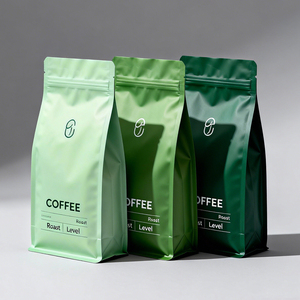 <span class=keywords><strong>Bolsa</strong></span> de Empaque para Granos de Café Personalizada de Alta Barrera con Válvula y Cierre, <span class=keywords><strong>Bolsa</strong></span> de Café de Fondo Plano para Granos Enteros o Molidos - Product Image 1
