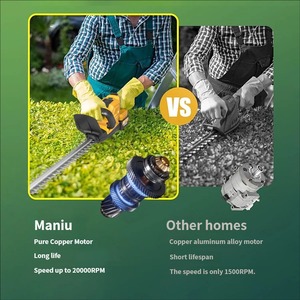 Taille-haie sans fil à batterie lithium-ion avec écran numérique, haute puissance, rotatif, électrique, pour l'aménagement paysager - Product Image 4