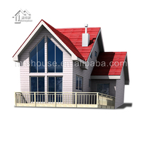 Nouvelle conception de villa en acier léger avec plans de maison à 3 chambres, style hôtel en bois
