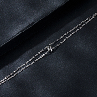 Bracelet Moissanite ovale 1carat à double couche à la mode de luxe léger S925 Bijoux en argent sterling Bijoux à la main Femme