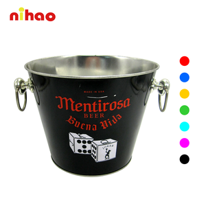 ถังน้ำแข็งโลหะชุบสังกะสีเกรดอาหาร NIHAO ขนาดใหญ่ 5 ลิตร สำหรับแชมเปญและเบียร์ พกพาสะดวกสำหรับตั้งแคมป์ปิกนิกกลางแจ้ง - Product Image 1