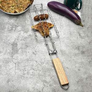 Filet de <span class=keywords><strong>barbecue</strong></span> en métal détachable en acier inoxydable pour hot-dogs, <span class=keywords><strong>jambon</strong></span> et saucisses fabriqués à la main avec du charbon de bois - Product Image 2