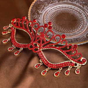 Máscara de Pedrería para Disfraces de Novia, Accesorios para Fiestas de Boda, Máscara con Flecos de Pedrería, Accesorios para Vestidos de Banquete - Product Image 2