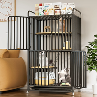 Cage pour chat extra large avec un grand espace libre pour une utilisation en intérieur, villa renforcée pour chat, spécialement conçue pour les chats avec bac à litière, maison pour chat
