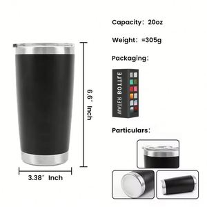 Gobelet isotherme personnalisable en acier inoxydable à double paroi de 20oz et 30oz pour café et vin, avec paille et logo personnalisé, vente en gros - Product Image 3