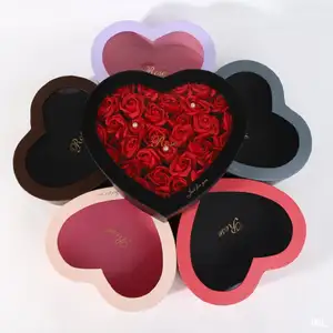 Роскошные подарочные коробки в форме сердца для цветов, Свадебная коробка для цветов, оптовая продажа для свадебной вечеринки с прозрачной крышкой из ПВХ