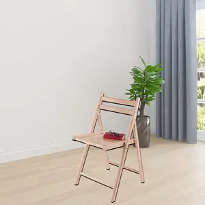 4 개 민속 예술 나무 접이식 의자 세트 부모를위한 광택 기법의 천연 마무리 소나무-사랑 테마