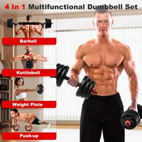 Ensemble d'haltères Supro avec connecteurs, utilisable comme barre d'haltères, kettlebells, support pour pompes, disques de poids, pour exercices de fitness