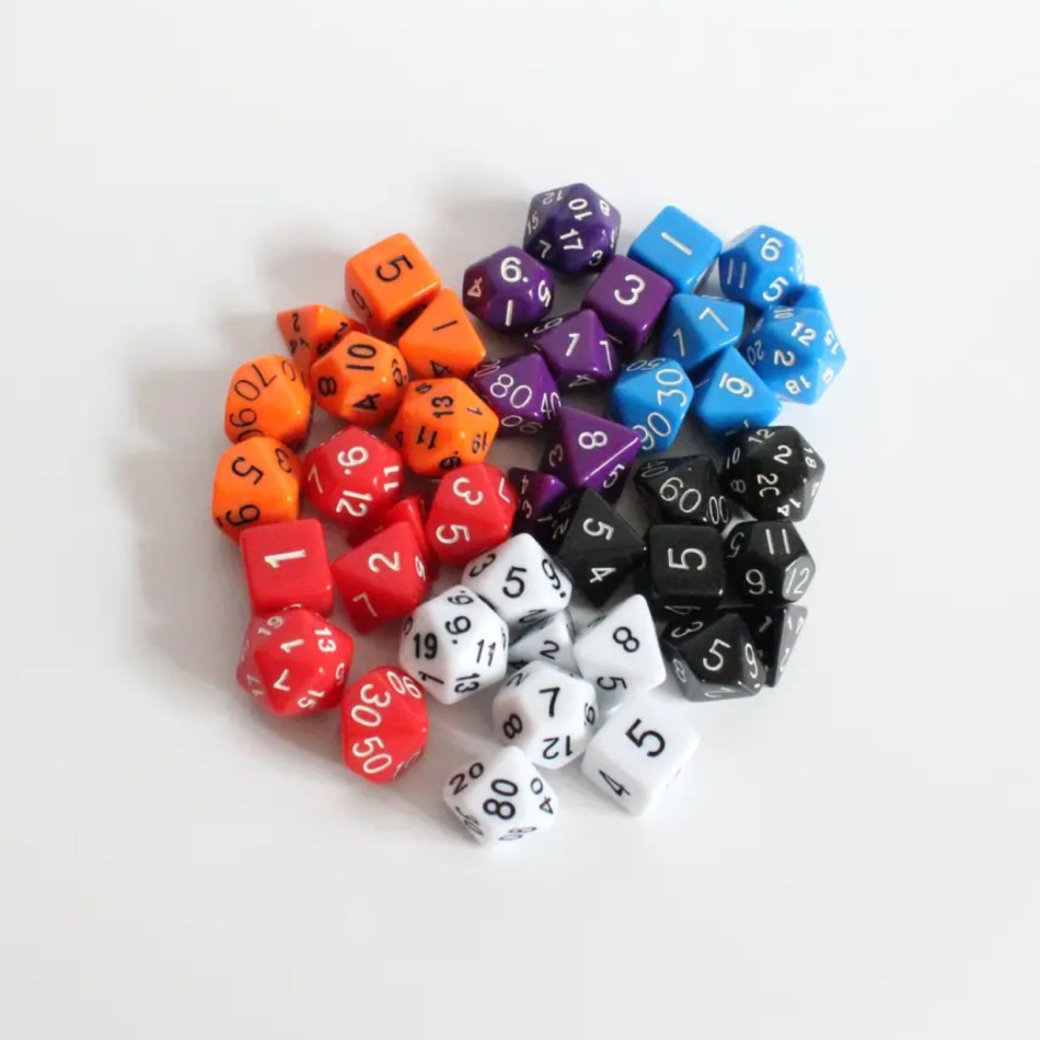 Набор стандартных игральных костей из 7 костей для подземей и драконов настольные игры