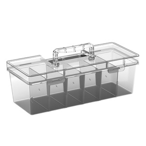 Boîte à outils transparente à plusieurs compartiments, conteneur de rangement en plastique portable à 6 sections pour petites pièces et accessoires - Product Image 1