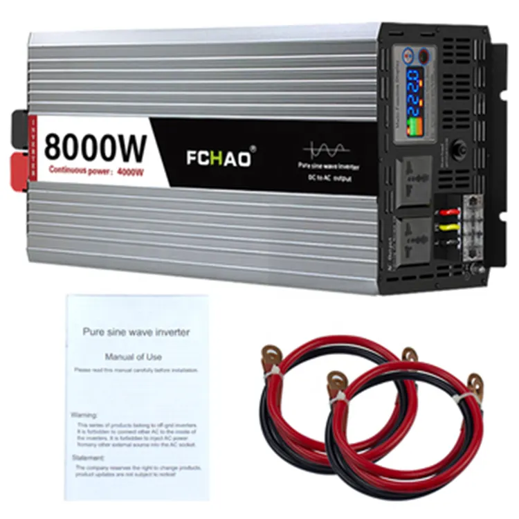 FCHAO 6000 watt 4KW 5KW güç inverteri 48vdc ila 230vac saf sinüs dalgası araç invertörü ile LED ekran DC AC dönüştürücü