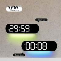 Horloge murale numérique intelligente à LED surdimensionnée avec télécommande, pour la décoration de la maison, avec alarme, température et calendrier